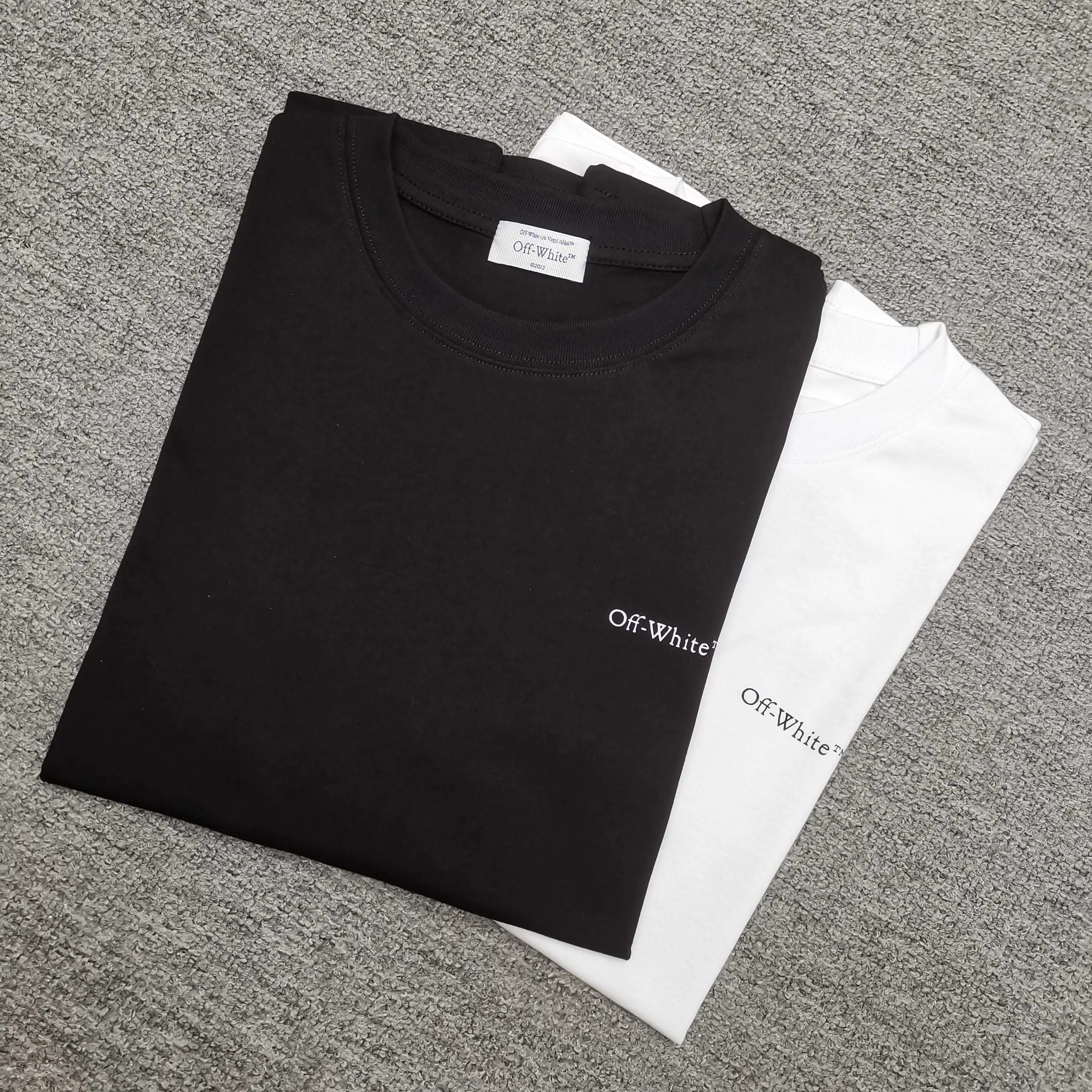 off white new floral graffiti loose short-sleeved T-shirt Size: S M L XL Color: Black White P240
